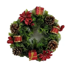 Decorative Christmas Candle Ring Mini Artificial Wreath Drums Poinsettia 30cm -Deals Christmas Decor Store decorative christmas candle ring mini artificial wreath drums poinsettia 30cm5053844055700 04c MP