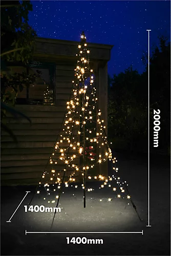 FAIRYBELL All Surface Outdoor Garden 2M Christmas Tree Decoration With 300 LED Lights 2 FAIRYBELL All Surface Outdoor Garden 2M Christmas Tree Decoration With 300 LED Lights - Image 2