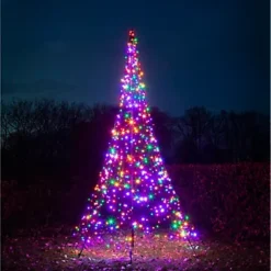 FAIRYBELL All Surface Outdoor Garden 4M Christmas Tree Decoration With 640 Multi-Coloured LED Lights