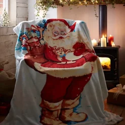 Father Christmas Fleece Throw 130 X 170cm