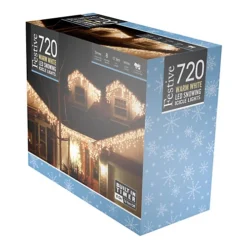 Festive 17.8m Indoor & Outdoor Snowing Effect Icicle Christmas Lights 720 Warm White LEDs -Deals Christmas Decor Store festive 17 8m indoor outdoor snowing effect icicle christmas lights 720 warm white leds5020244237548 02c MP