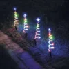 Festive Multicoloured Spiral Tree Christmas Stake Light 4 Pack