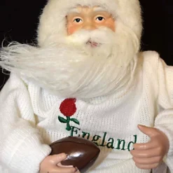 Festive Plush Sitting English Rugby Santa / Father Christmas Ornament -Deals Christmas Decor Store festive plush sitting english rugby santa father christmas ornament5056589187316 04c MP