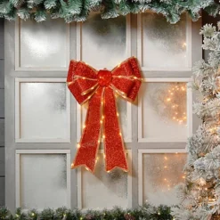 Festive Red Battery Operated Christmas Door Bow With 84 Warm White LEDs 7 Festive Red Battery Operated Christmas Door Bow With 84 Warm White LEDs -Deals Christmas Decor Store festive red battery operated christmas door bow with 84 warm white leds5020244246809 04c MP