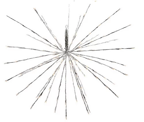 Flashing 72 LED Hanging Polestar Christmas Star Light 45cm Silver Warm White LEDs 1 Flashing 72 LED Hanging Polestar Christmas Star Light 45cm Silver Warm White LEDs