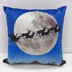 Flying Sleigh Christmas Cushion Cover