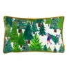 Furn. Christmas Together Tree Day Festive Printed Piped Velvet Polyester Filled Cushion