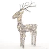 Grey Wicker Deer LED Christmas Reindeer Decoration 48 Warm White Lights 69cm