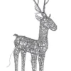 Grey Wicker Deer LED Christmas Reindeer Decoration 96 Warm White Lights 135cm