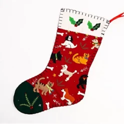 Handmade Felt Dog & Cat Stocking Christmas Treats Stocking - 48 Cm