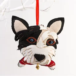 Handmade Felt Patch The Dog Christmas Tree Hanging Decoration - 16 Cm