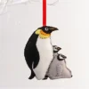 Handmade Felt Penguin And Chicks Christmas Tree Hanging Decoration - 12 Cm