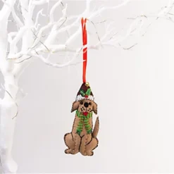 Handmade Felt Sitting Dog Christmas Tree Hanging Decoration - 13 Cm -Deals Christmas Decor Store handmade felt sitting dog christmas tree hanging decoration 13 cm5060733450584 02c MP