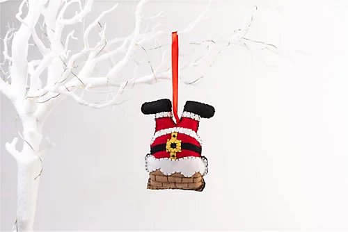Handmade Felt 'When Santa Got Stuck In The Chimney' Christmas Tree Hanging Decoration - 11.5 Cm 2 Handmade Felt 'When Santa Got Stuck In The Chimney' Christmas Tree Hanging Decoration - 11.5 Cm - Image 2