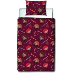 Harry Potter Charming Reversible Christmas Duvet Cover Set Red/Orange (Single)