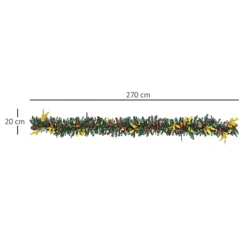 HOMCOM 2.7M Artificial Christmas Garland Pine Cones Decorations Seasonal Style -Deals Christmas Decor Store homcom 2 7m artificial christmas garland pine cones decorations seasonal style5056399115769 03c MP