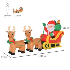 HOMCOM 3.5ft Christmas Inflatable Santa Claus On Sleigh, LED Lighted For Home Indoor Outdoor Garden Lawn Decoration Party Prop -Deals Christmas Decor Store homcom 3 5ft christmas inflatable santa claus on sleigh led lighted for home indoor outdoor garden lawn decoration party prop5056534514907 03c MP