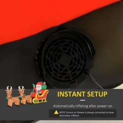 HOMCOM 3.5ft Christmas Inflatable Santa Claus On Sleigh, LED Lighted For Home Indoor Outdoor Garden Lawn Decoration Party Prop -Deals Christmas Decor Store homcom 3 5ft christmas inflatable santa claus on sleigh led lighted for home indoor outdoor garden lawn decoration party prop5056534514907 06c MP