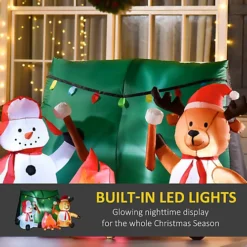 HOMCOM 3.5FT Christmas Inflatable Snowman With Deer Camping, LED Lighted For Home Indoor Outdoor Garden Lawn Decoration Party Prop -Deals Christmas Decor Store homcom 3 5ft christmas inflatable snowman with deer camping led lighted for home indoor outdoor garden lawn decoration party prop5056534521998 04c MP