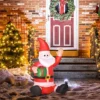 HOMCOM 4ft Inflatable Christmas Santa Claus Gift With LED Xmas Décor Holiday Outdoor Yard Decoration