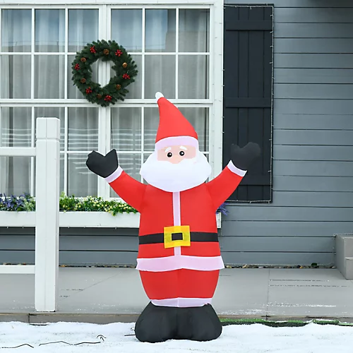 HOMCOM 4ft Inflatable Christmas Santa Claus Xmas Decoration 1 LED Holiday Air Blown Yard Outdoor Décor 1 HOMCOM 4ft Inflatable Christmas Santa Claus Xmas Decoration 1 LED Holiday Air Blown Yard Outdoor Décor