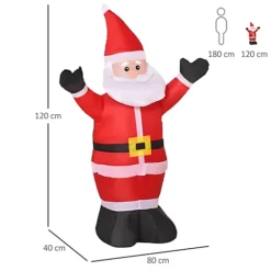 HOMCOM 4ft Inflatable Christmas Santa Claus Xmas Decoration 1 LED Holiday Air Blown Yard Outdoor Décor 6 HOMCOM 4ft Inflatable Christmas Santa Claus Xmas Decoration 1 LED Holiday Air Blown Yard Outdoor Décor -Deals Christmas Decor Store homcom 4ft inflatable christmas santa claus xmas decoration 1 led holiday air blown yard outdoor d cor5056029802748 03c MP