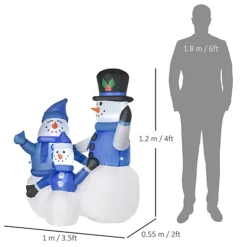 HOMCOM 4ft Inflatable Christmas Snowmen Family Xmas LED Outdoor Indoor Holiday Decorations Yard -Deals Christmas Decor Store homcom 4ft inflatable christmas snowmen family xmas led outdoor indoor holiday decorations yard5056029868867 03c MP