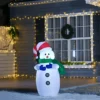 HOMCOM 4ft Inflatable Standing Christmas Decoration Large Waterproof Snowman With LED And Inflator