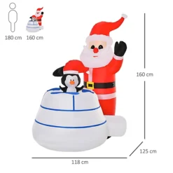 HOMCOM 5ft Christmas Inflatable Santa Claus And Penguin With Ice House Built-in LED Blow Up Decoration Outdoor, Xmas Decor -Deals Christmas Decor Store homcom 5ft christmas inflatable santa claus and penguin with ice house built in led blow up decoration outdoor xmas decor5056534518790 03c MP