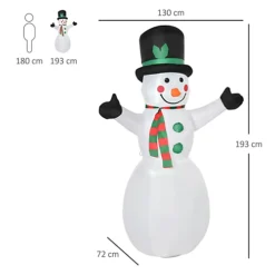 HOMCOM 6.5ft Inflatable Snowman LED Christmas Xmas Air Blown Holiday Decoration Outdoor Garden Decor -Deals Christmas Decor Store homcom 6 5ft inflatable snowman led christmas xmas air blown holiday decoration outdoor garden decor5056029803493 03c MP