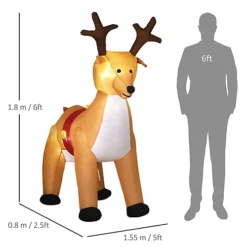 HOMCOM 6ft Christmas Inflatable Reindeer Decoration Xmas Indoor Outdoor Fun W/ Lights Accessories Holiday Blow Up Decor Animal -Deals Christmas Decor Store homcom 6ft christmas inflatable reindeer decoration xmas indoor outdoor fun w lights accessories holiday blow up decor animal5056534524401 03c MP
