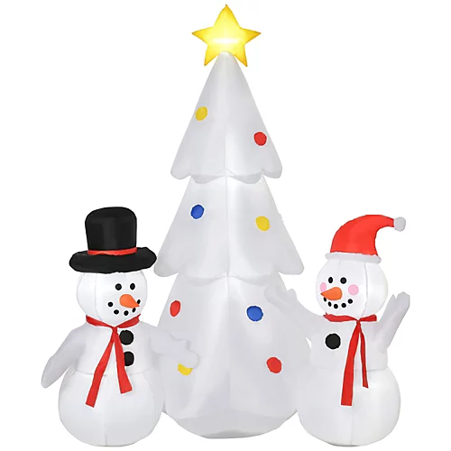 HOMCOM 6ft Christmas Inflatable Tree With Star And Snowmen, LED Lighted For Home Indoor Outdoor Garden Lawn Decoration Party Prop 2 HOMCOM 6ft Christmas Inflatable Tree With Star And Snowmen, LED Lighted For Home Indoor Outdoor Garden Lawn Decoration Party Prop - Image 2