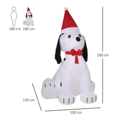 HOMCOM 6ft Inflatable Christmas Puppy Dog Wearing Santa Hat Lighted Outdoor Decoration Blow Up Decor For Holiday Indoor -Deals Christmas Decor Store homcom 6ft inflatable christmas puppy dog wearing santa hat lighted outdoor decoration blow up decor for holiday indoor5056534524357 03c MP