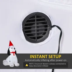 HOMCOM 6ft Inflatable Christmas Puppy Dog Wearing Santa Hat Lighted Outdoor Decoration Blow Up Decor For Holiday Indoor -Deals Christmas Decor Store homcom 6ft inflatable christmas puppy dog wearing santa hat lighted outdoor decoration blow up decor for holiday indoor5056534524357 06c MP