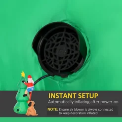 HOMCOM 6ft Inflatable Christmas Tree, LED Lighted With Santa Claus Dog For Home Indoor Outdoor Garden Lawn Decoration Party Prop -Deals Christmas Decor Store homcom 6ft inflatable christmas tree led lighted with santa claus dog for home indoor outdoor garden lawn decoration party prop5056534518097 06c MP