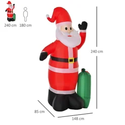 HOMCOM 7.5ft Inflatable Christmas Santa Claus With LED Air Blown Xmas Décor Holiday Outdoor Yard Decoration -Deals Christmas Decor Store homcom 7 5ft inflatable christmas santa claus with led air blown xmas d cor holiday outdoor yard decoration5056029802786 03c MP
