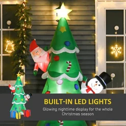 HOMCOM 7FT Christmas Inflatable Tree LED Lighted For Indoor Outdoor Decoration -Deals Christmas Decor Store homcom 7ft christmas inflatable tree led lighted for indoor outdoor decoration5056534515850 04c MP