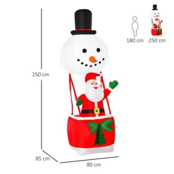HOMCOM 8ft Christmas Inflatable Decoration With Santa Claus On Snowman Hot Air Balloon, Blow Up Xmas Decor LED Lights 6 HOMCOM 8ft Christmas Inflatable Decoration With Santa Claus On Snowman Hot Air Balloon, Blow Up Xmas Decor LED Lights -Deals Christmas Decor Store homcom 8ft christmas inflatable decoration with santa claus on snowman hot air balloon blow up xmas decor led lights5056534518752 03c MP