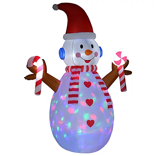 HOMCOM 8ft Christmas Inflatable Snowman With Candy, Rotating Lighted For Home Indoor Outdoor Garden Lawn Decoration Party Prop 2 HOMCOM 8ft Christmas Inflatable Snowman With Candy, Rotating Lighted For Home Indoor Outdoor Garden Lawn Decoration Party Prop - Image 2