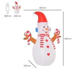 HOMCOM 8ft Christmas Inflatable Snowman With Candy, Rotating Lighted For Home Indoor Outdoor Garden Lawn Decoration Party Prop 6 HOMCOM 8ft Christmas Inflatable Snowman With Candy, Rotating Lighted For Home Indoor Outdoor Garden Lawn Decoration Party Prop -Deals Christmas Decor Store homcom 8ft christmas inflatable snowman with candy rotating lighted for home indoor outdoor garden lawn decoration party prop5056534510282 03c MP