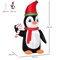 HOMCOM 8ft Inflatable Christmas Penguin Holding Candy Cane Blow Up Outdoor Decoration With LED Lights For Holiday 6 HOMCOM 8ft Inflatable Christmas Penguin Holding Candy Cane Blow Up Outdoor Decoration With LED Lights For Holiday -Deals Christmas Decor Store homcom 8ft inflatable christmas penguin holding candy cane blow up outdoor decoration with led lights for holiday5056534524319 03c MP