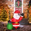 HOMCOM Inflatable Blow Up Christmas Santa Claus 4ft LED Yard Holiday Decoration