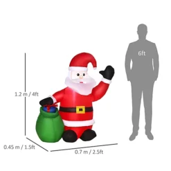 HOMCOM Inflatable Blow Up Christmas Santa Claus 4ft LED Yard Holiday Decoration -Deals Christmas Decor Store homcom inflatable blow up christmas santa claus 4ft led yard holiday decoration5055974819924 03c MP