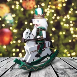 Home Festive Nutcracker Horseman Christmas Decoration- Green & Gold