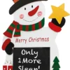 Home Festive Wooden Snowman Chalkboard Christmas Ornament
