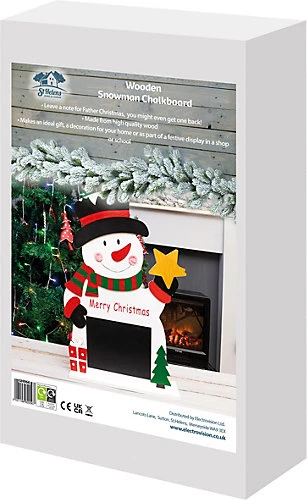 Home Festive Wooden Snowman Chalkboard Christmas Ornament 4 Home Festive Wooden Snowman Chalkboard Christmas Ornament - Image 4