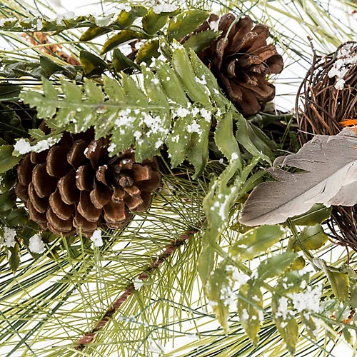 Homescapes Artificial Replica Pine Branch Christmas Swag With Robins Nests 3 Homescapes Artificial Replica Pine Branch Christmas Swag With Robins Nests - Image 3