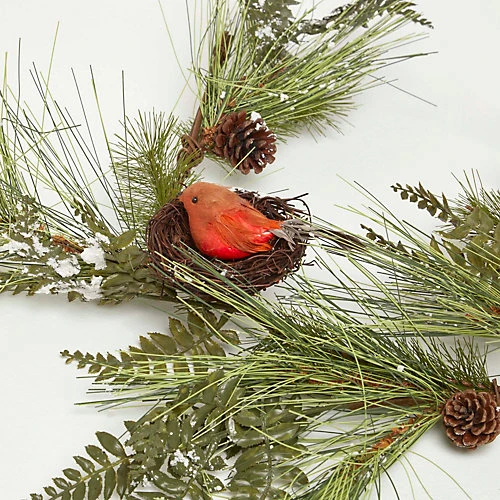 Homescapes Festive Christmas Garland With Artificial Pine And Robins Nests 5ft 2 Homescapes Festive Christmas Garland With Artificial Pine And Robins Nests 5ft - Image 2