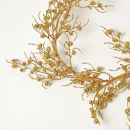 Homescapes Gold Glitter Berry Christmas Garland 180 Cm 2 Homescapes Gold Glitter Berry Christmas Garland 180 Cm - Image 2