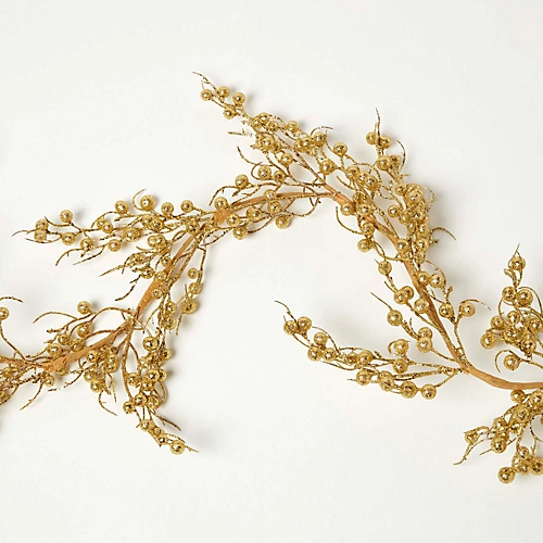 Homescapes Gold Glitter Berry Christmas Garland 180 Cm 4 Homescapes Gold Glitter Berry Christmas Garland 180 Cm - Image 4